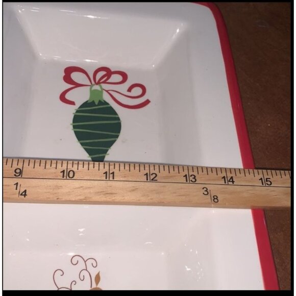 Christmas Reindeer & Ornament Divided Serving Tray - Picture 6 of 7